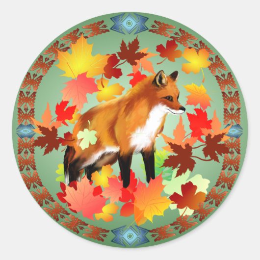 EIN FOX FALL RUNDER AUFKLEBER (Vorderseite)