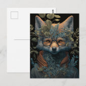 Ein Fox in Brille Postkarte (Vorne/Hinten)