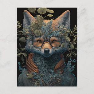 Ein Fox in Brille Postkarte
