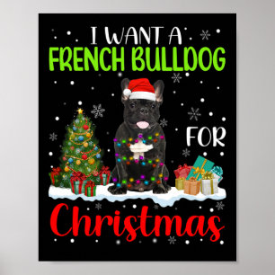 Ein französischer Bulldog zu Weihnachten Coolen We Poster
