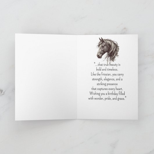 Ein Fresischer Pferdefreund zum Geburtstag Karte (Innenseite)