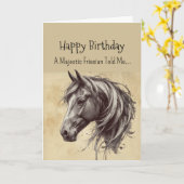 Ein Fresischer Pferdefreund zum Geburtstag Karte (Gelbe Blume)