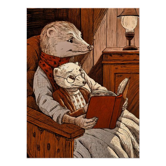 Ein Frettchen, das ein Freies liest, hat ein Frett Poster (Vorderseite)