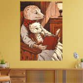 Ein Frettchen liest ein Frettchen Leinwanddruck (Insitu (Wohnzimmer))