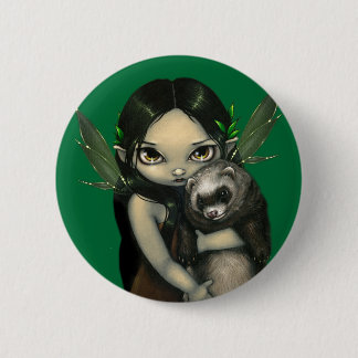 "Ein Frettchen und sein feenhafter" Knopf Button