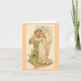 Ein freudiger Ostern-Engel Vintages Ostern Feiertagskarte