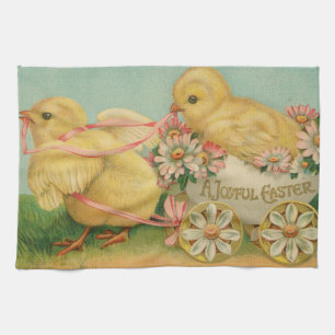 "Ein freudiges Ostern" Vintage Postkarte, ca. 1915 Geschirrtuch