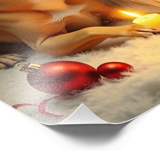 Ein freudiges Weihnachtsfest mit ihrem sanften Hun Fotodruck (Ecke)