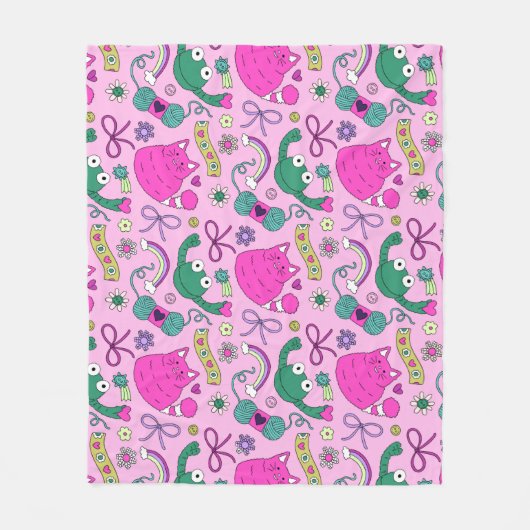 "Ein Freund für jeden" Kitty Frosch Freunde Fleecedecke (Vorderseite)