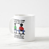 Ein Freund im Gefängnis Funny Mug Kaffeetasse (Vorderseite Links)