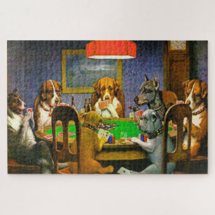 Ein Freund in der Not Hunde beim Pokern 1903 Puzzle