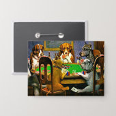 Ein Freund in der Not, Hunde spielen Poker, Button (Vorderseite/Rückseite)