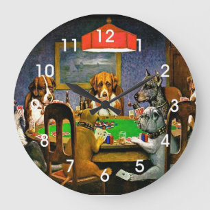 Ein Freund in der Not, Hunde spielen Poker, Große Wanduhr
