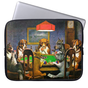 Ein Freund in der Not, Hunde spielen Poker, Laptopschutzhülle