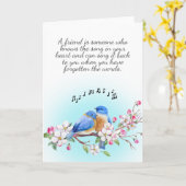 Ein Freund ist Blue Bird Freundschaft Karte (Gelbe Blume)