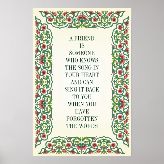 EIN FREUND IST JEMAND, DER DAS LIED IN DEINEM KENN POSTER (Vorne)