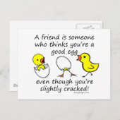 Ein Freund ist jemand, der denkt, dass du ein gute Postkarte (Vorne/Hinten)
