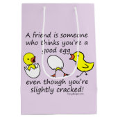 Ein Freund ist jemand lustiges BESTE FREUNDIN Mittlere Geschenktüte (Rückseite)