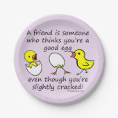 Ein Freund ist jemand lustiges BESTE FREUNDIN Pappteller (Vorderseite)