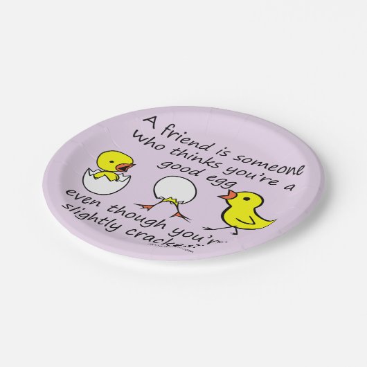 Ein Freund ist jemand lustiges BESTE FREUNDIN Pappteller (Schrägansicht)