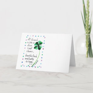 Ein Freund ist wie eine Vierblättriges Kleeblatt Karte