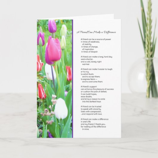 Ein Freund kann etwas verändern... Dankeskarte (Vorderseite)