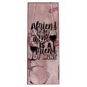 Ein Freund mit Wein ist ein Freund des Weinkellers Geschenktüte Für Weinflaschen (Rückseite)