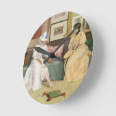 Ein freundlicher Anruf, 1895 (Öl auf Leinwand) Runde Wanduhr (Winkel)