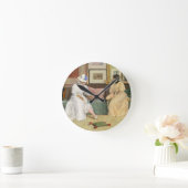 Ein freundlicher Anruf, 1895 (Öl auf Leinwand) Runde Wanduhr (Zuhause)