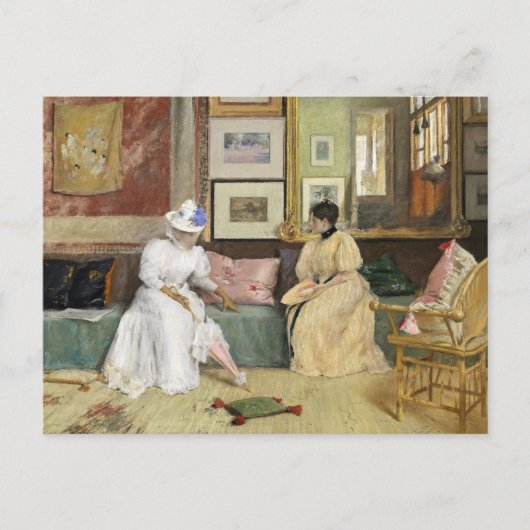 Ein freundlicher Anruf | William Merritt Chase Postkarte (Vorderseite)