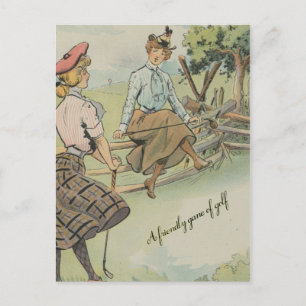Ein freundliches Golfspiel Postkarte