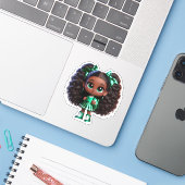 Ein freundliches Teammitglied - Grün Aufkleber (Laptop mit iPhone)