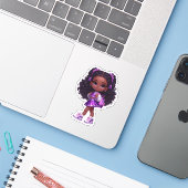 Ein freundliches Teammitglied - Lila Aufkleber (Laptop mit iPhone)