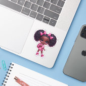 Ein freundliches Teammitglied - Rosa Aufkleber (Laptop mit iPhone)