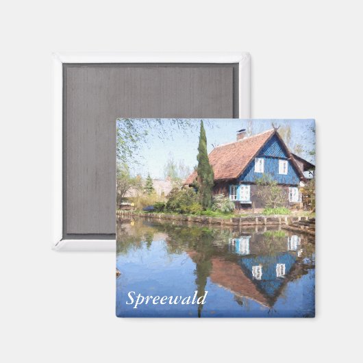 Ein friedlicher Kanal in Spreewald Magnet (Vorderseite/Rückseite)