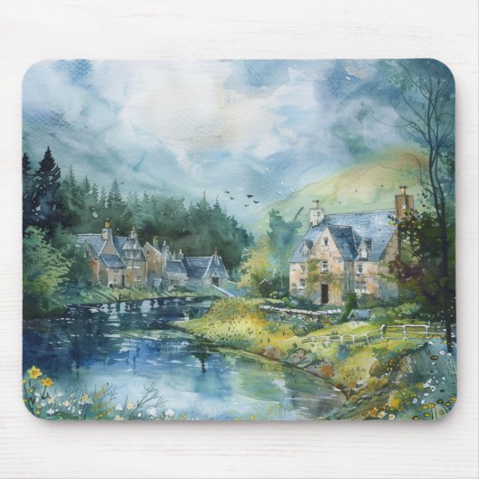 Ein friedliches schottisches Dorf Mousepad (Vorne)