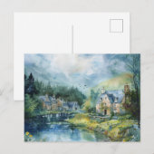 Ein friedliches schottisches Dorf Postkarte (Vorne/Hinten)