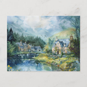 Ein friedliches schottisches Dorf Postkarte