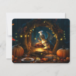 Ein Friendsgiving-Festmahl wartet Feiertagskarte