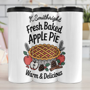 Ein frisch gebackenes Apfelkuchen-Design Thermosbecher