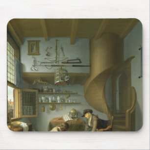 Ein Friseurchirurg, der den Fuß eines Bauers neig Mousepad