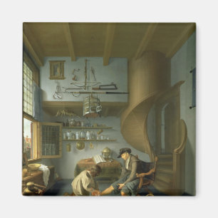 Ein Friseurchirurg, der den Fuß eines Bauers neigt Magnet