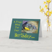 Ein Frog'sWishForYour Geburtstag… Karte (Gelbe Blume)