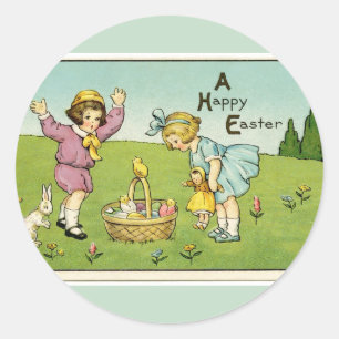 Ein Frohe Ostern Lichtgrün Rund Aufkleber