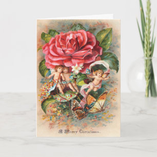 Ein Frohe Weihnachten-Vintage-Postkarte aus der vi Karte