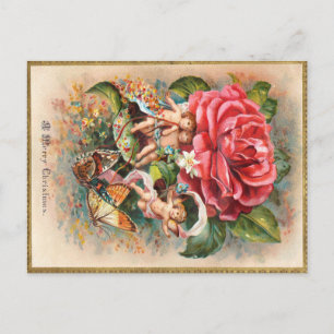 Ein Frohe Weihnachten-Vintage-Postkarte aus der vi Postkarte