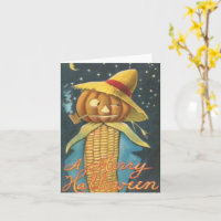 Ein froher Halloween-Maiskürbis-Kürbiskruste Vinta