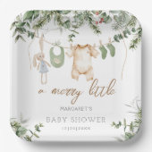 Ein froher Klein | Boho Boy Winter Baby Dusche Pappteller (Vorderseite)