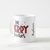 Ein froher Lehrer Personalisiert Weihnachten Kaffeetasse (Vorderseite Links)