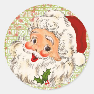 Ein froher, lustiger Apfelwangiger Weihnachtsmann, Runder Aufkleber